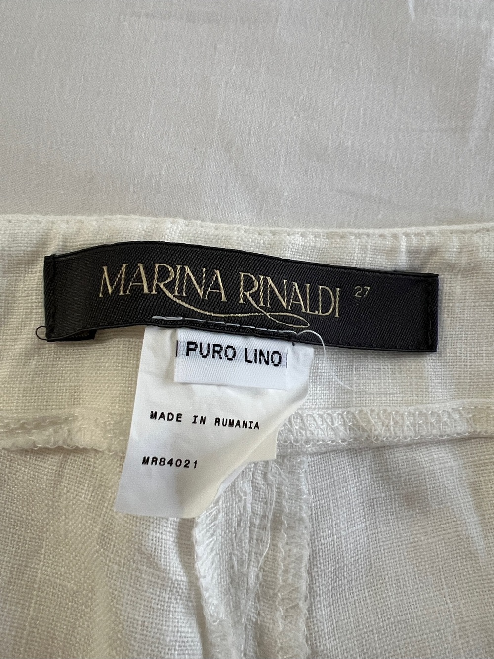 Marina Rinaldi Cream Linen Capris - Picture 2 of 4